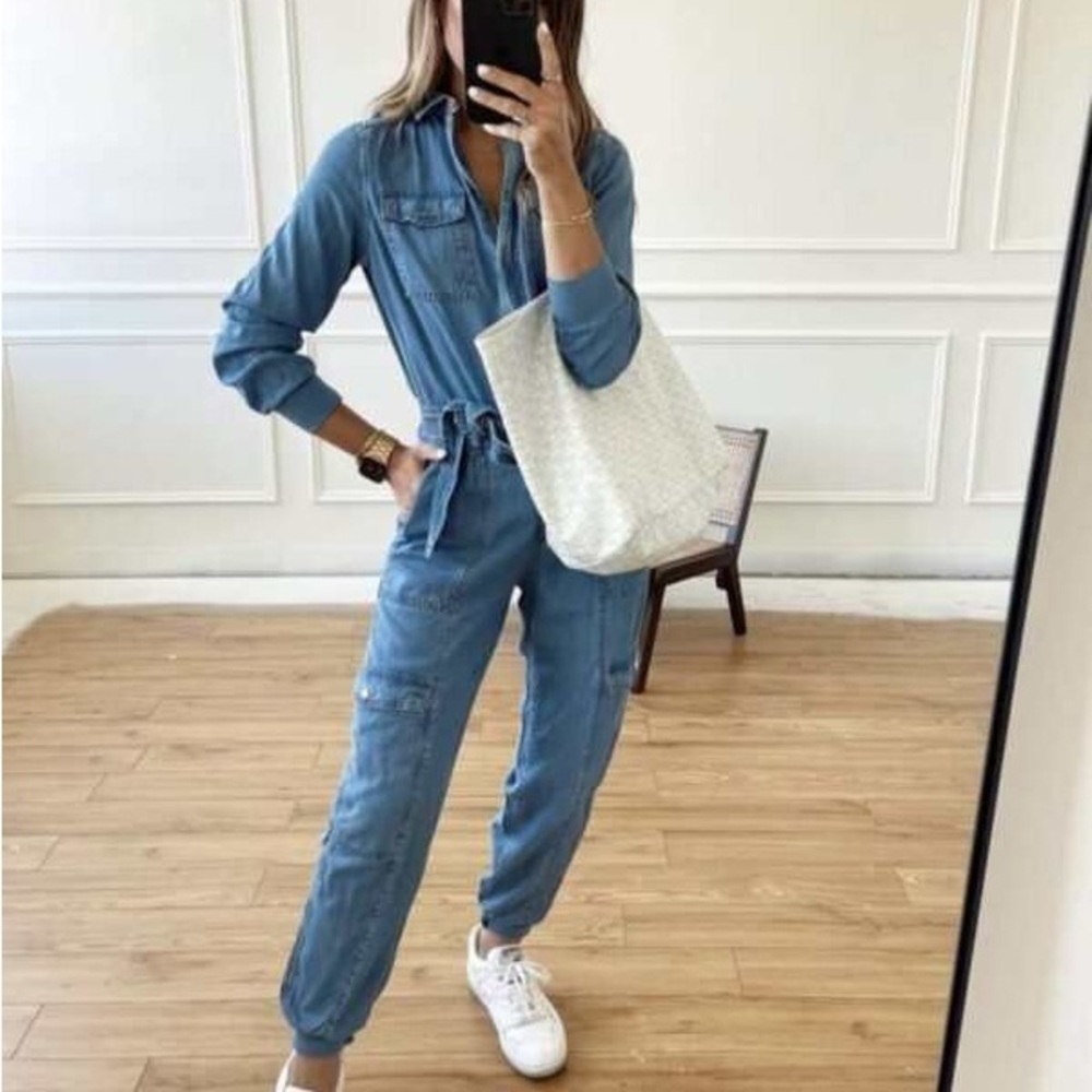 WAT. The Brand Denim Long Sleeve Jumpsuit - UK Size 12